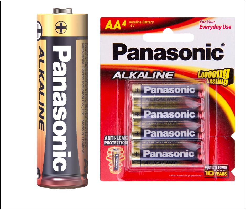 Panasonic  ถ่านอัลคาไลน์ AA แพค 4 ก้อน-LR6T-ถ่านไฟฉาย