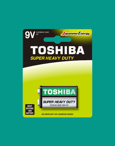 Toshiba-9V-คาร์บอนซิงค์ สีดำ แพค1ก้อน