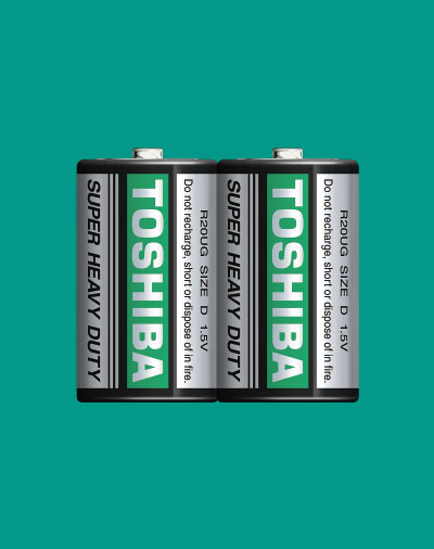 Toshiba-D-คาร์บอนซิงค์ สีดำ  แพค 2ก้อน